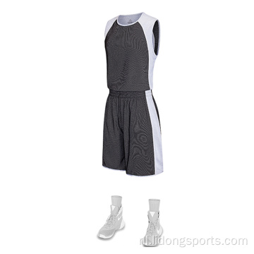 Aangepaste mannen mesh sublimatie grijze basketbal jersey